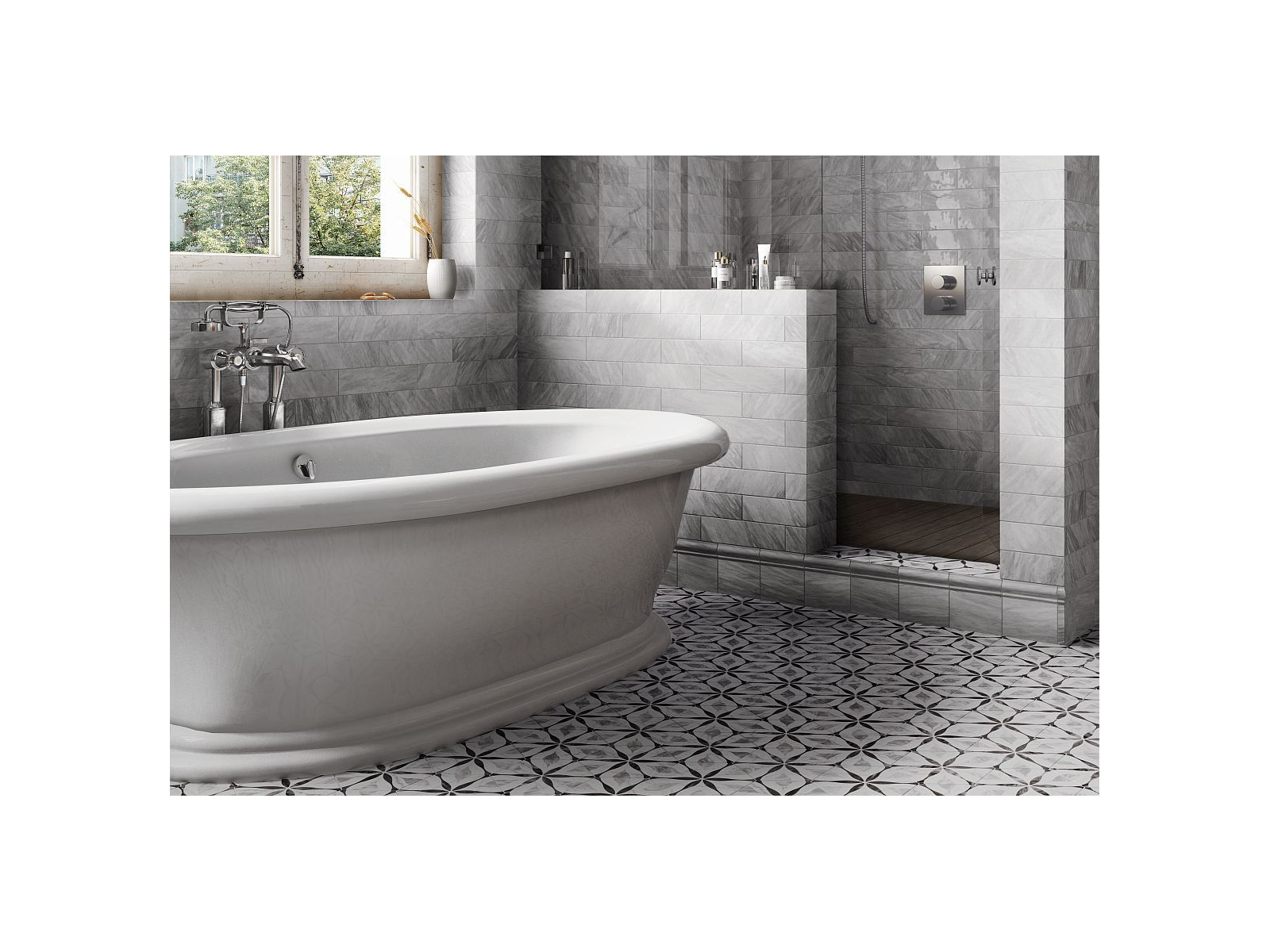 Bardiglio Hexagon Dark 17,5x20