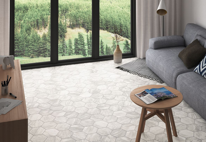 Bardiglio Hexagon Flower 20x17,5