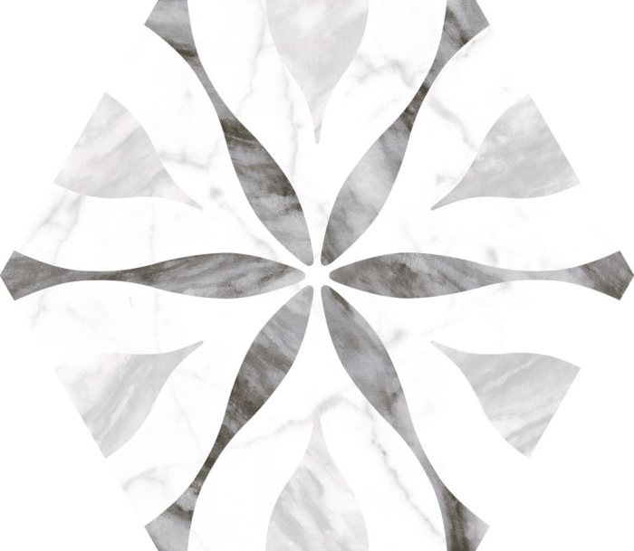 Bardiglio Hexagon Flower 20x17,5