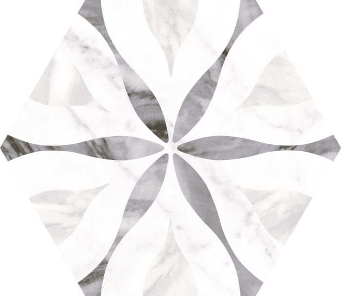 Bardiglio Hexagon Flower 20x17,5