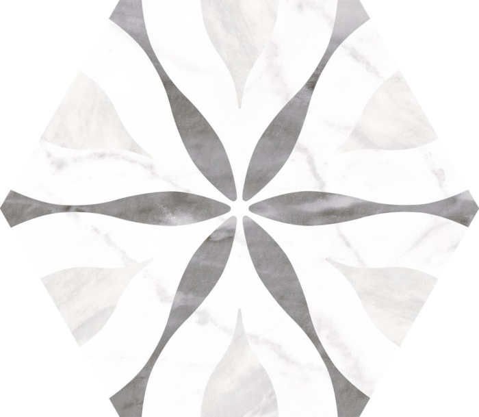 Bardiglio Hexagon Flower 20x17,5
