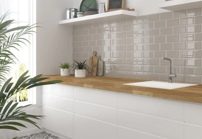 Blanco Liso Brillo 10x20