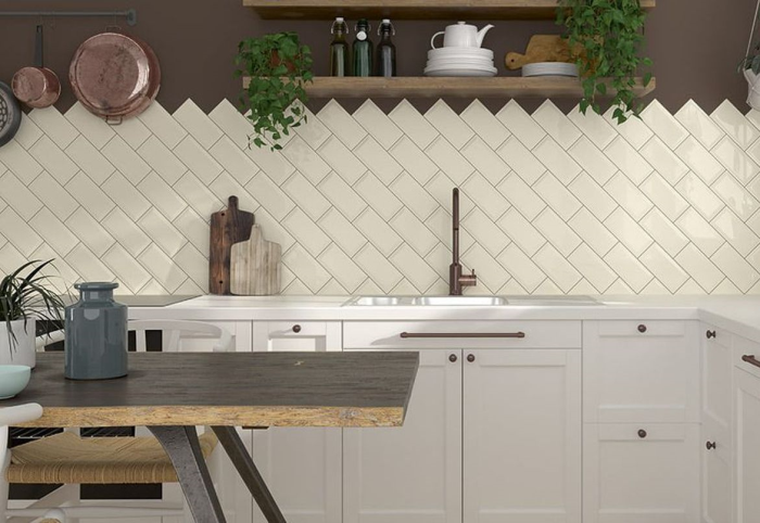 Blanco Liso Brillo 10x20