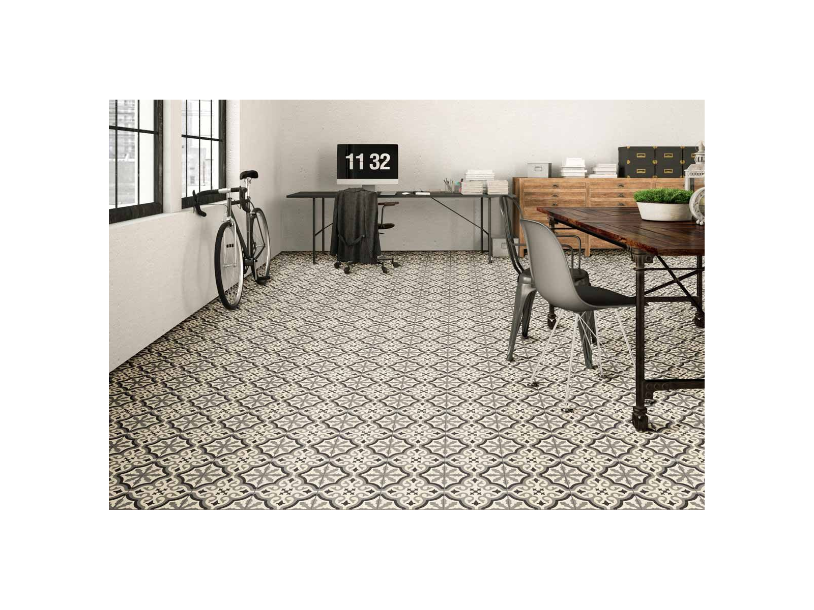 Cenefa Florentine Black 20x20