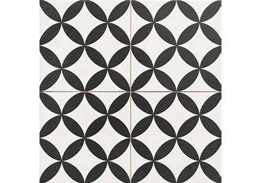 Circle Black 45x45, retro obklad a dlažba