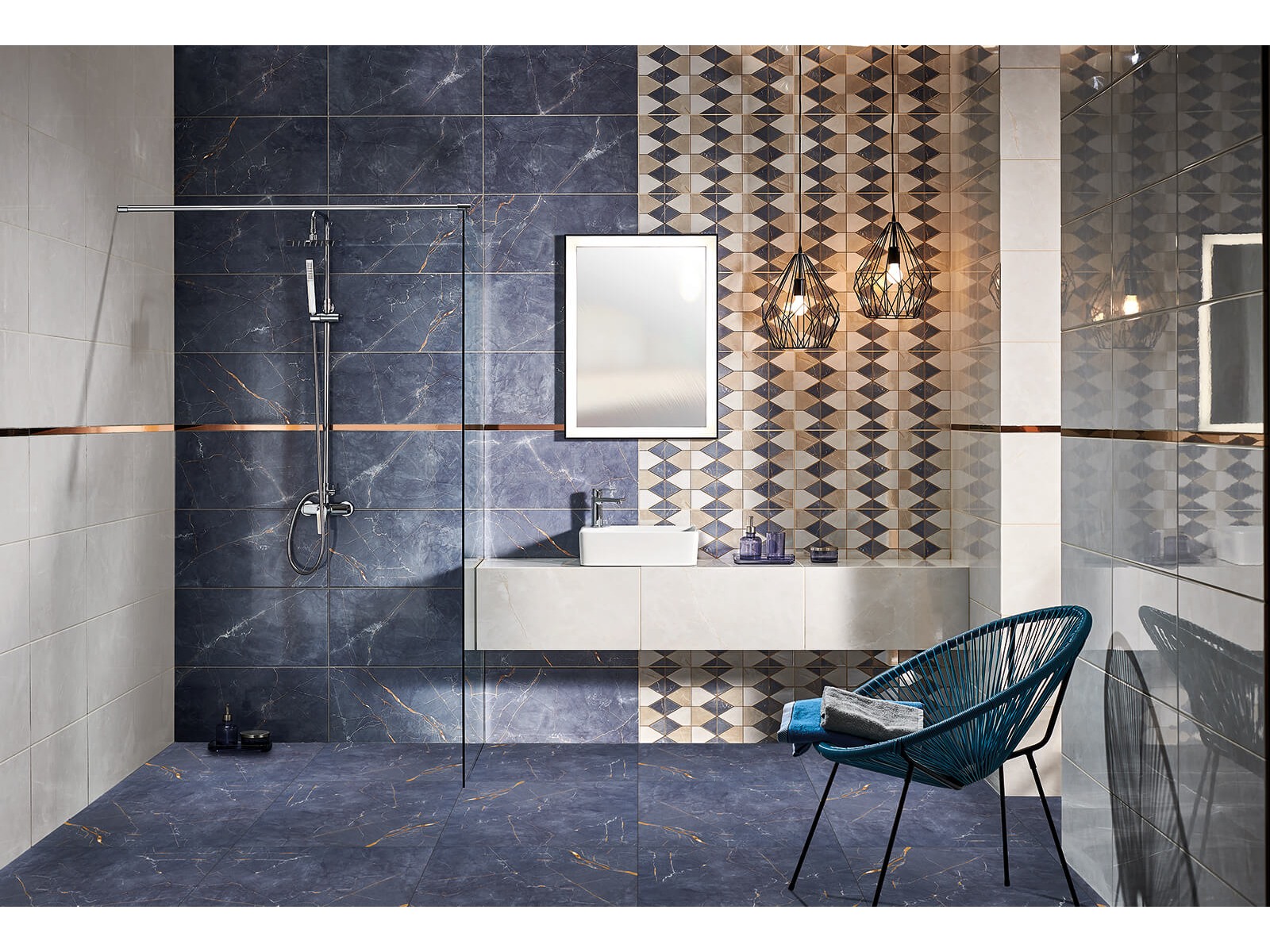 Dlažba  Chic Stone Blue Pololesk Rektifikovaná 60X60