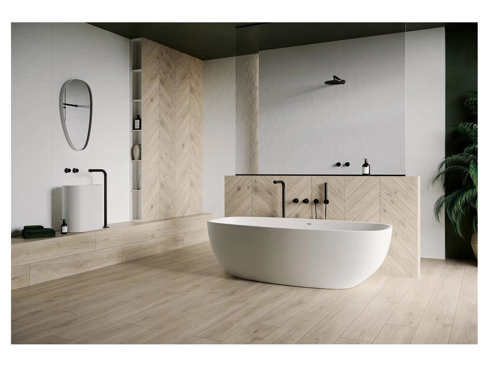 Dlažba  Heartwood Crema Struktura Mat Rektifikovaná 20X120