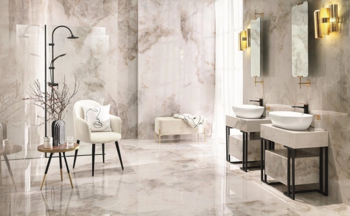 Dlažba Onice Bianco Lesk Rektifikovaná 119,8X119,8 Dlažba Onice Bianco Lesk Rektifikovaná 119,8X119,8