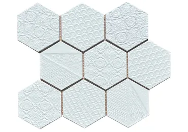 Hex10 White Mat Reliev 29,5X26