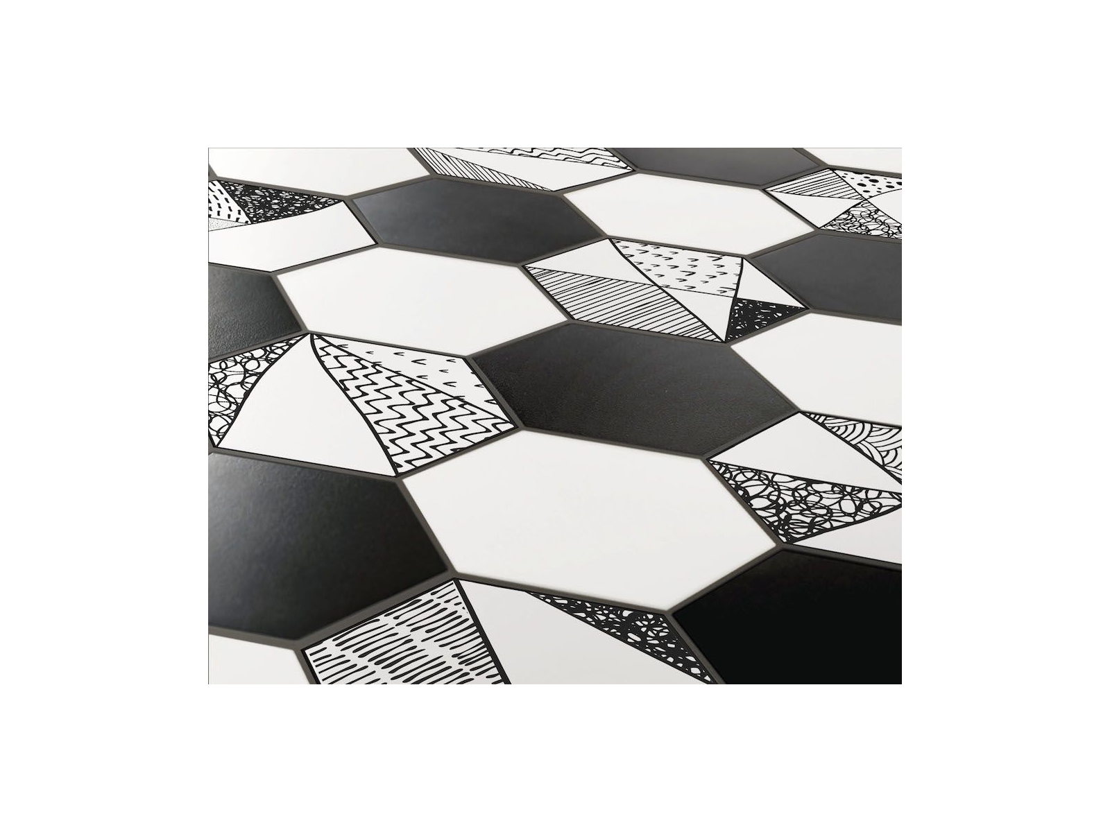 Hexa Black Hexagon 23x27