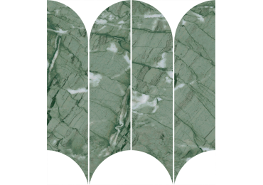 Incanto Verde Antigua Glossy Mosaico Ventaglio 28,1X31