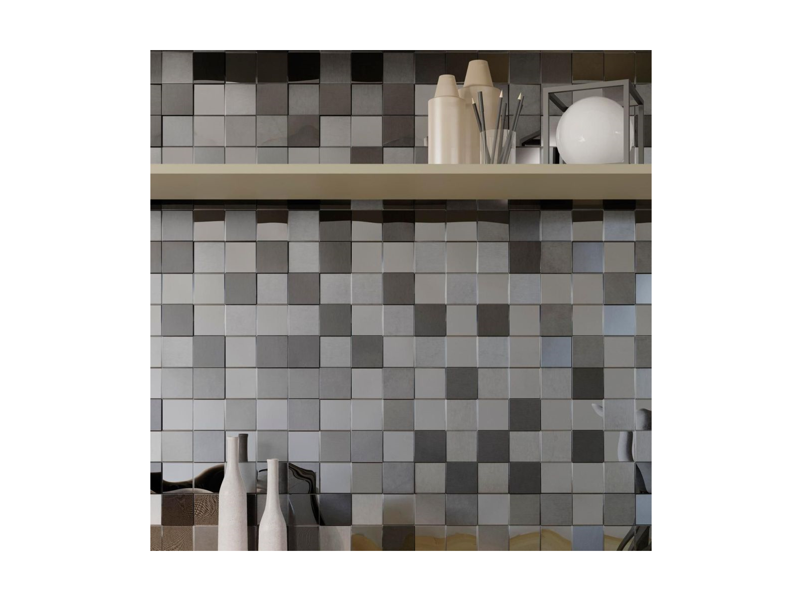 Metal Acero Anthracite 3D Cubes 30X30