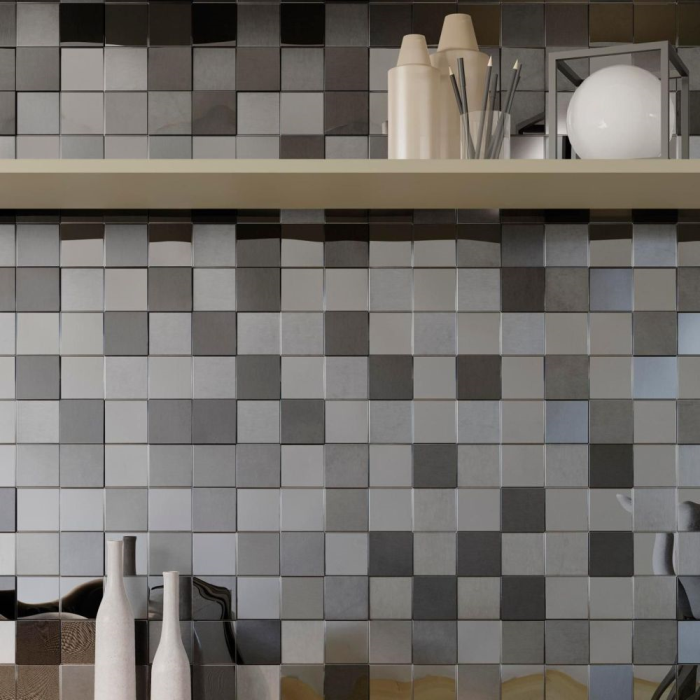 Metal Acero Anthracite 3D Cubes 30X30