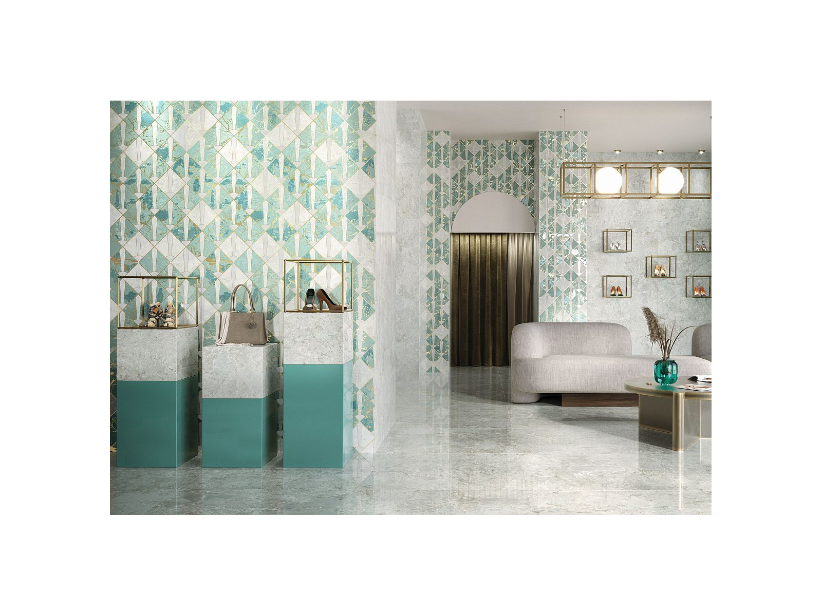 Mosaico Amazonite Diamonds 23X25