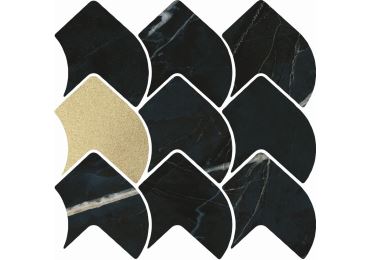 Mosaico Black Calacatta Gold 28,5X25,5