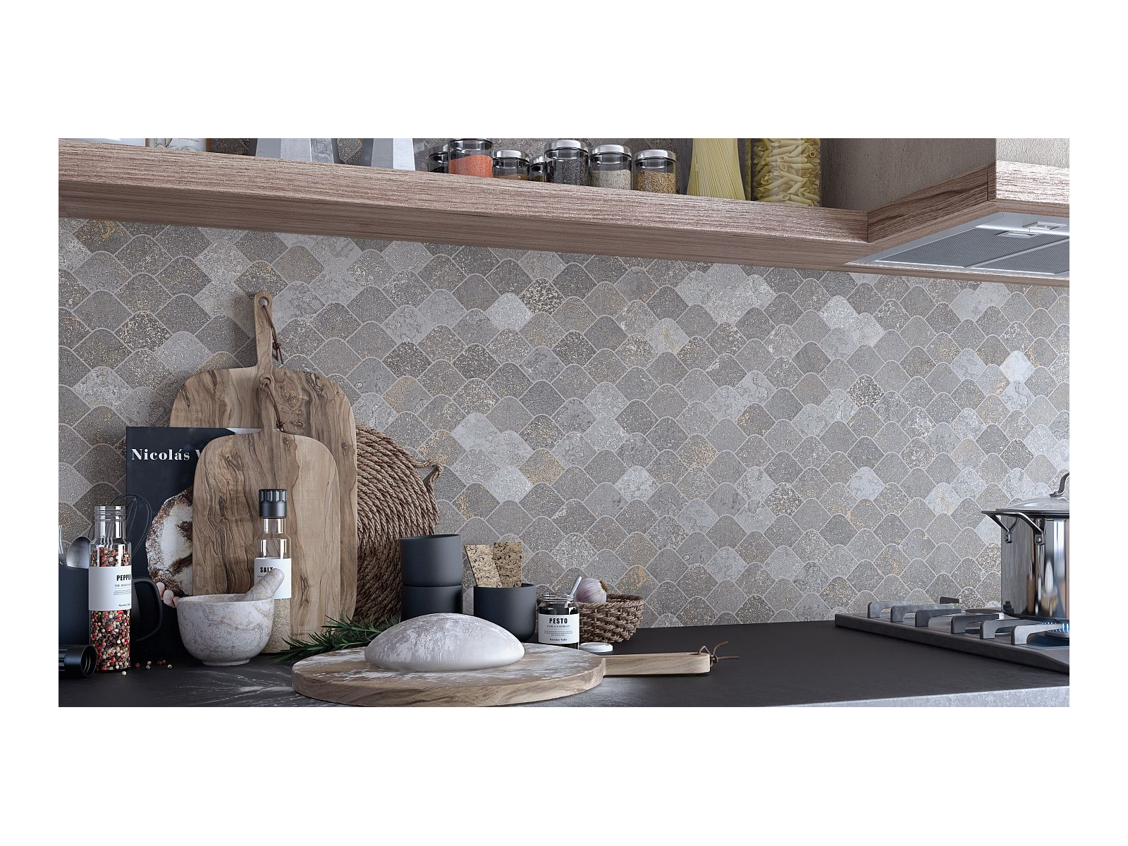 Mosaico Korubo Grafito 30x30