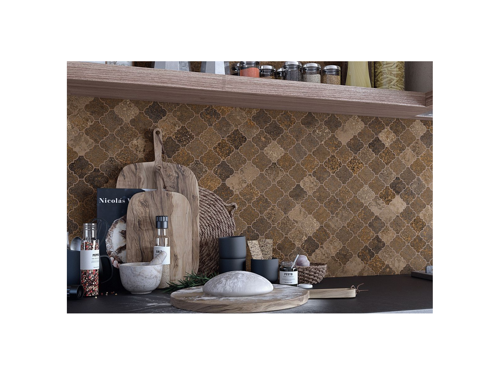 Mosaico Nahua Grafito 30x30
