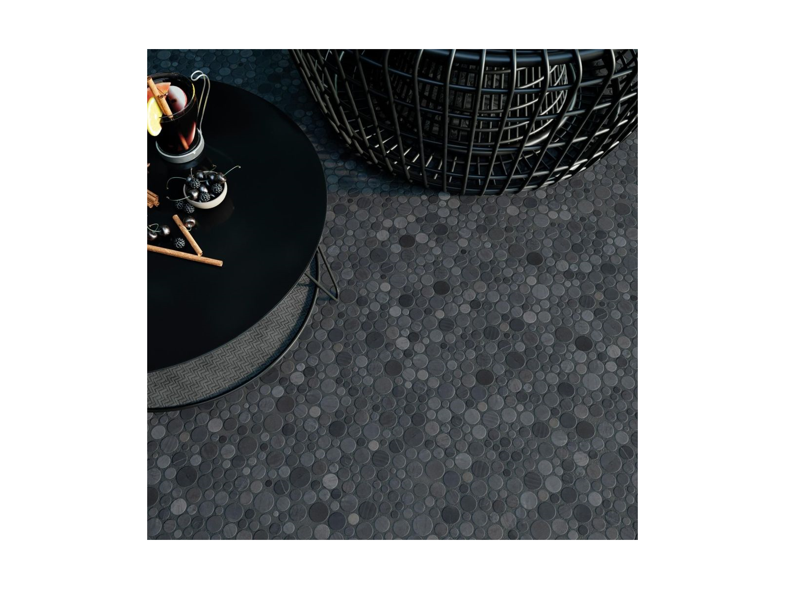 Paradise Round Stone Negro 31,5X31,5