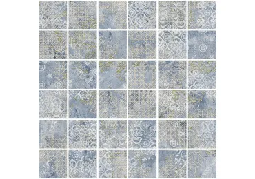 Rug Blue Nat Mos 5X5  29,75X29,75/