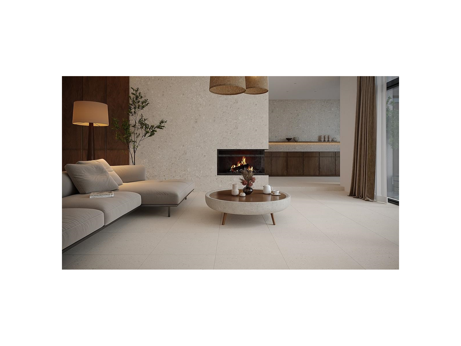 Small Terrazzo Stone Grey Mat Rektifikovaná 60X60