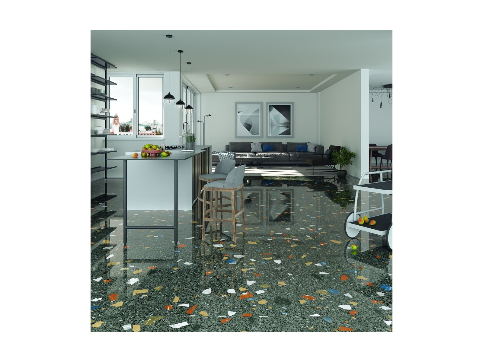 Stracciatella-R Grafito Polished 79,3x79,3