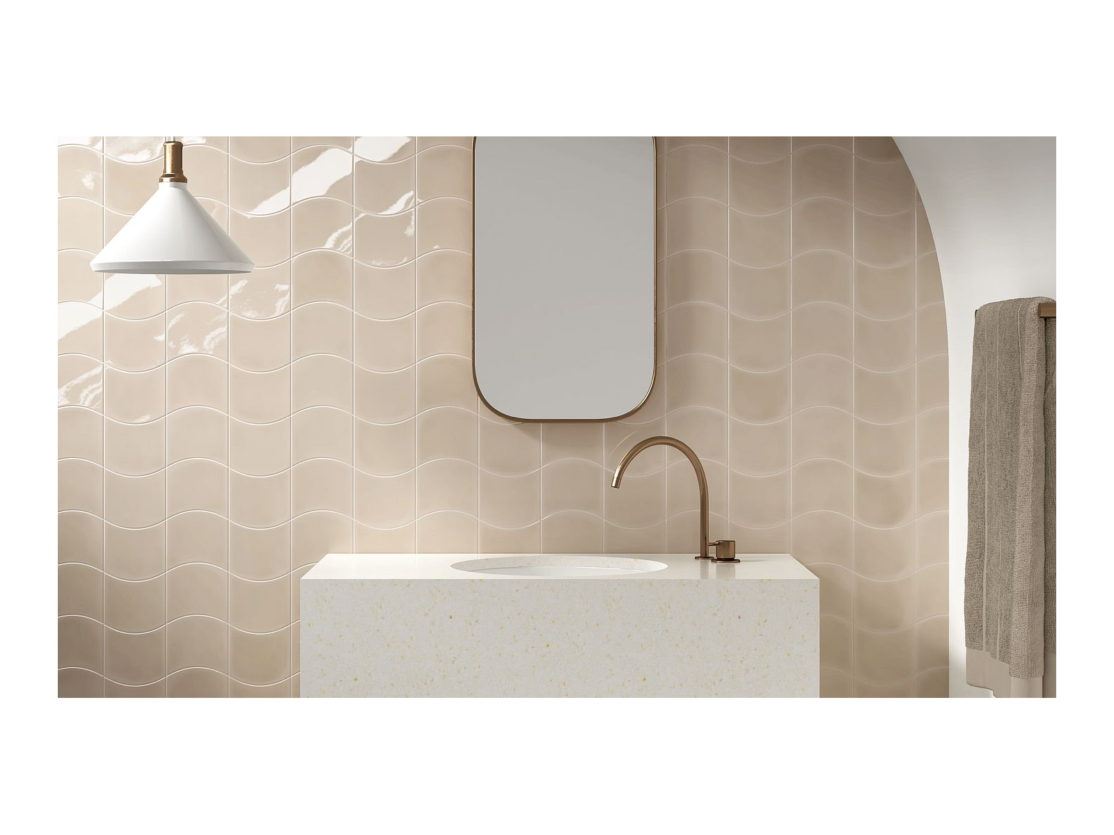 Wave Old Cream 12X12