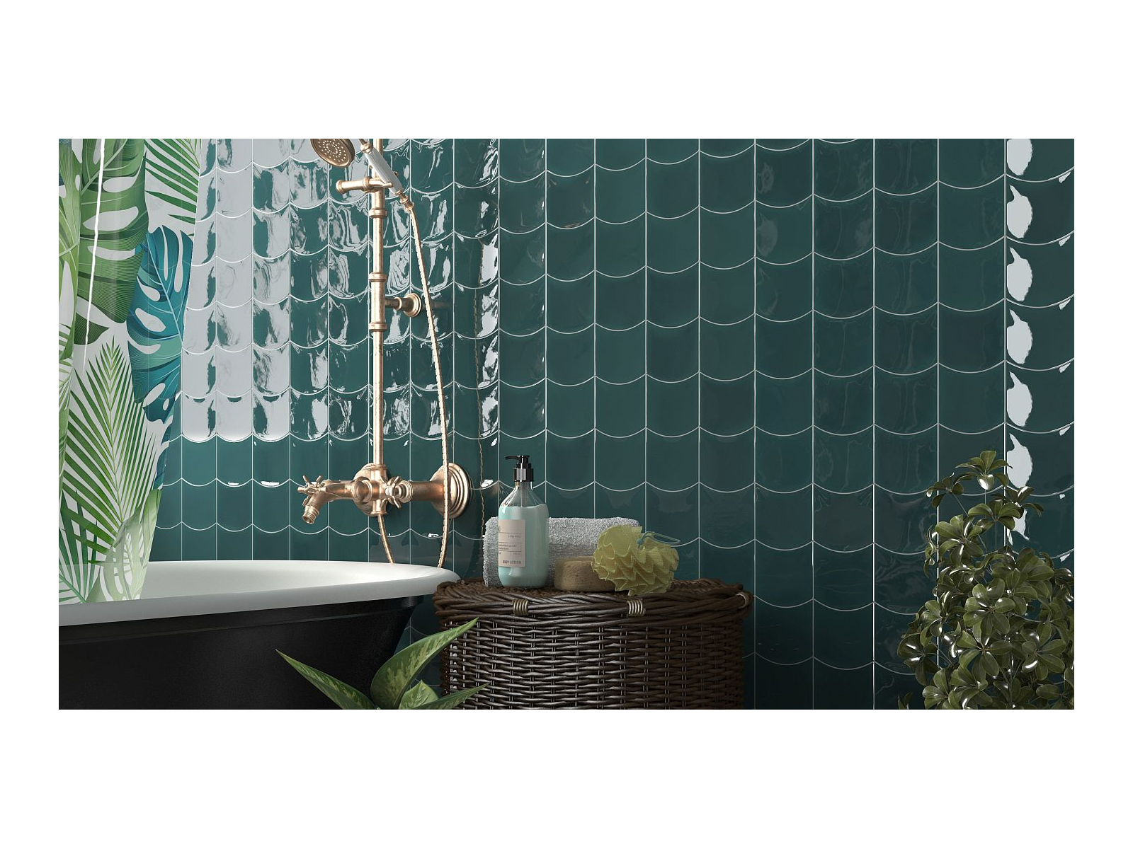 Wave Teal Grassy 12X12