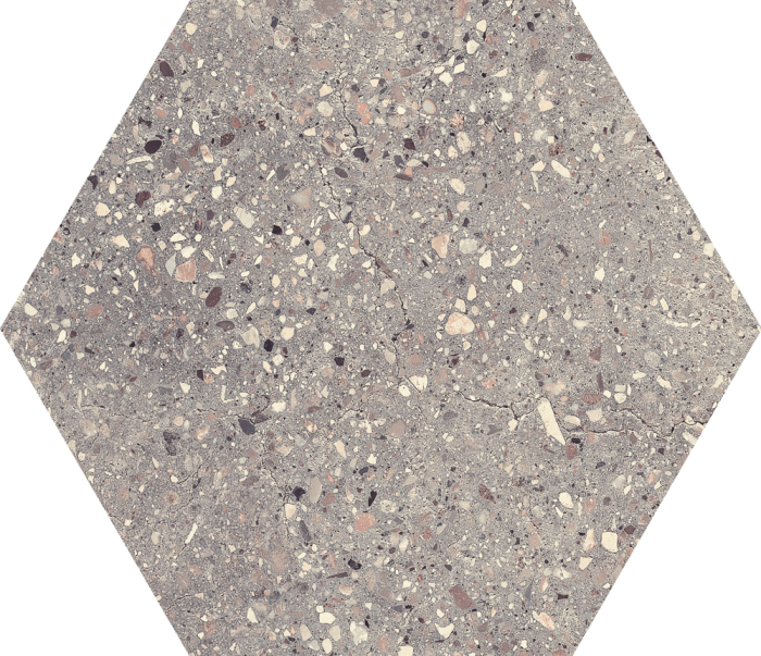 Wind Grey Natural Hexagon 25x29