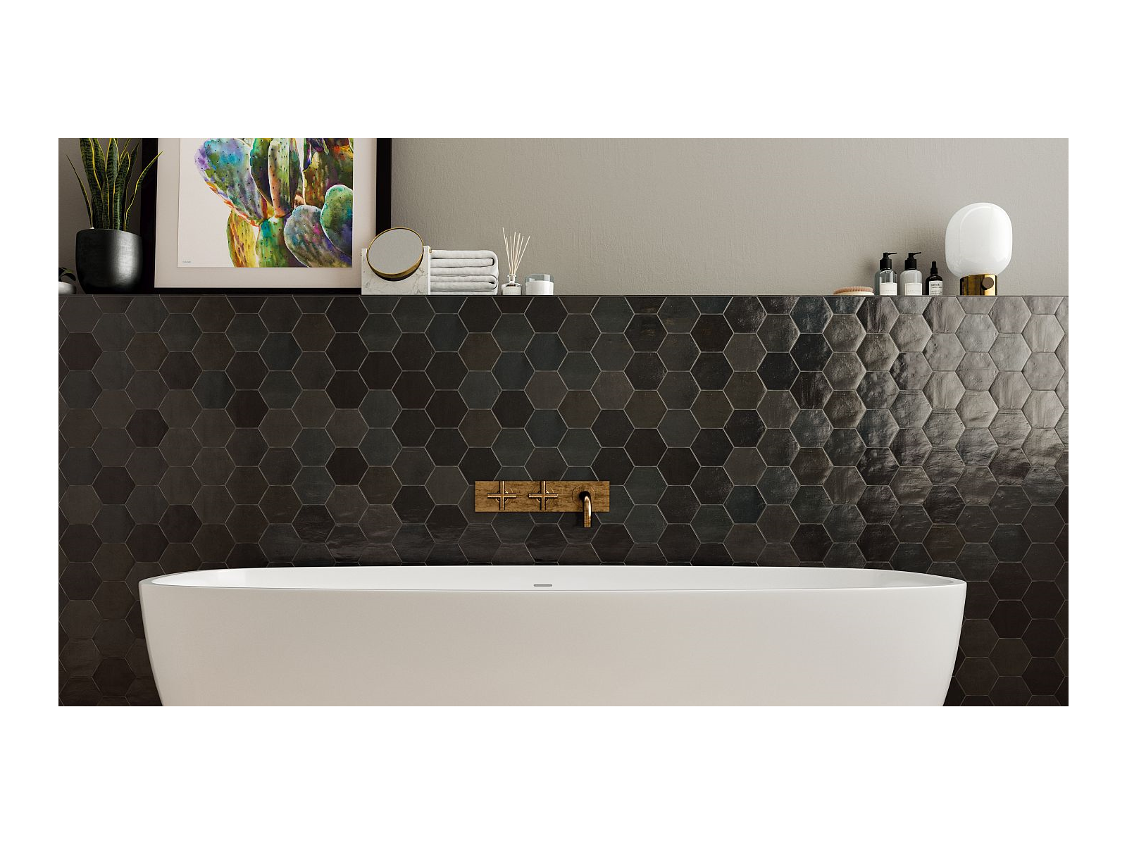 Zellige Hexa Graphite 10.8X12.4