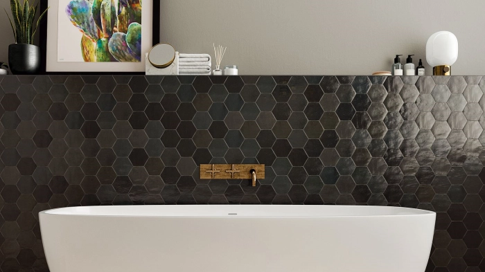 Zellige Hexa Graphite 10.8X12.4