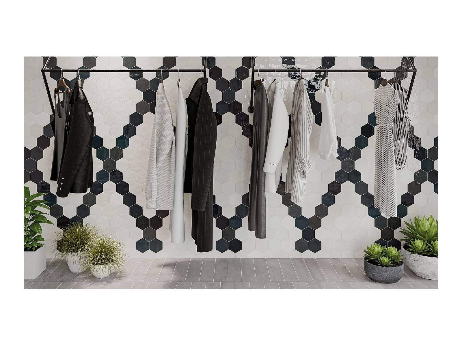 Zellige Hexa Graphite 10.8X12.4