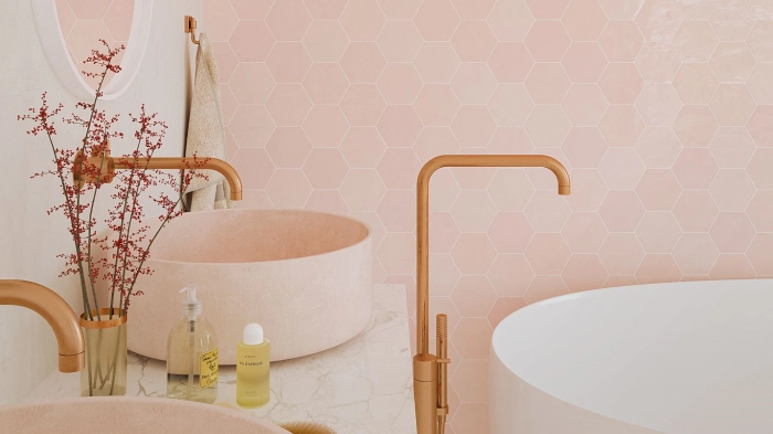 Zellige Hexa Pink 10.8X12.4