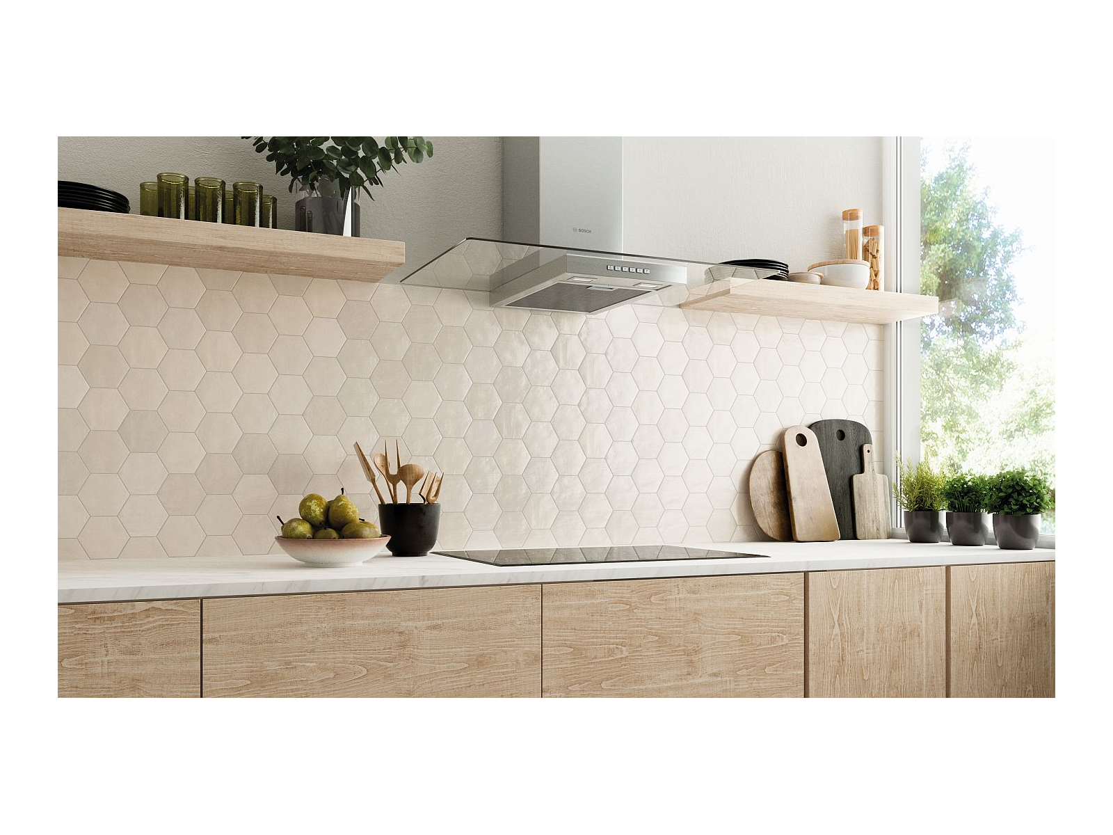 Zellige Hexa White 10.8X12.4